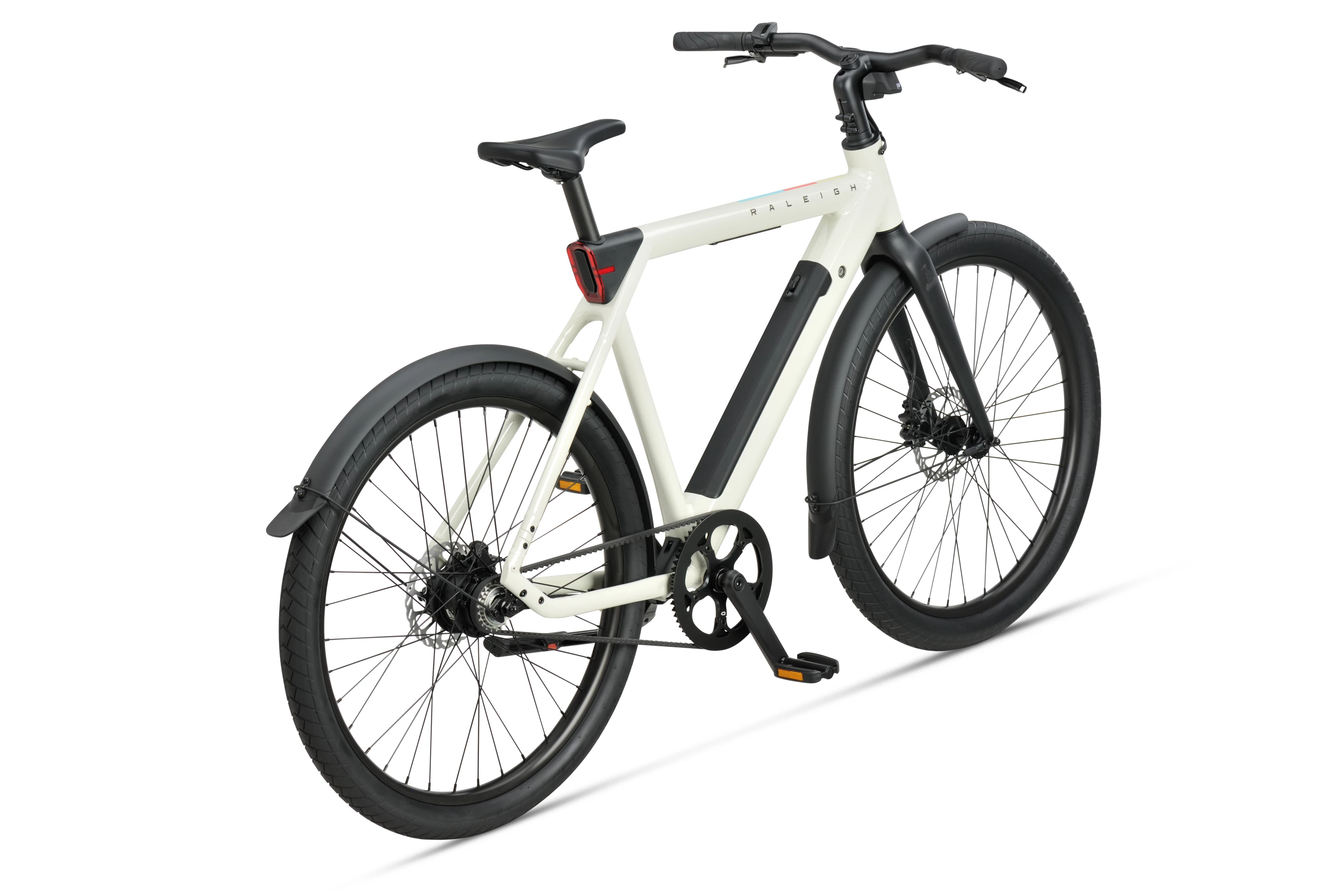 The Raleigh One features a rear-hub motor and Gates Carbon Belt Drive
