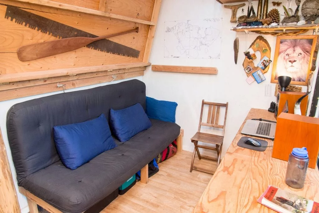 The couch is located beneath the folding loft bed (Photo: Scott Brooks/Brendan McGarry Photography)