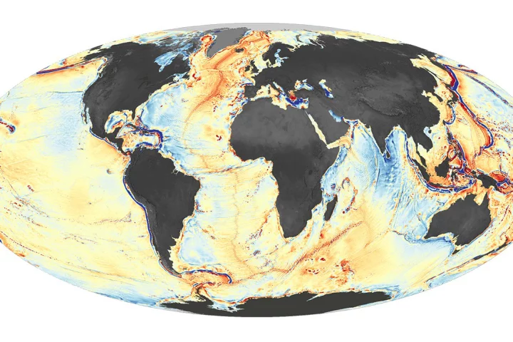 The map derived from gravimetric readings is already producing new insights into the ocean floor