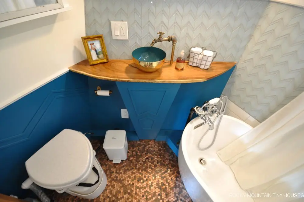 The San Juan Tiny House's bathroom looks relatively spacious