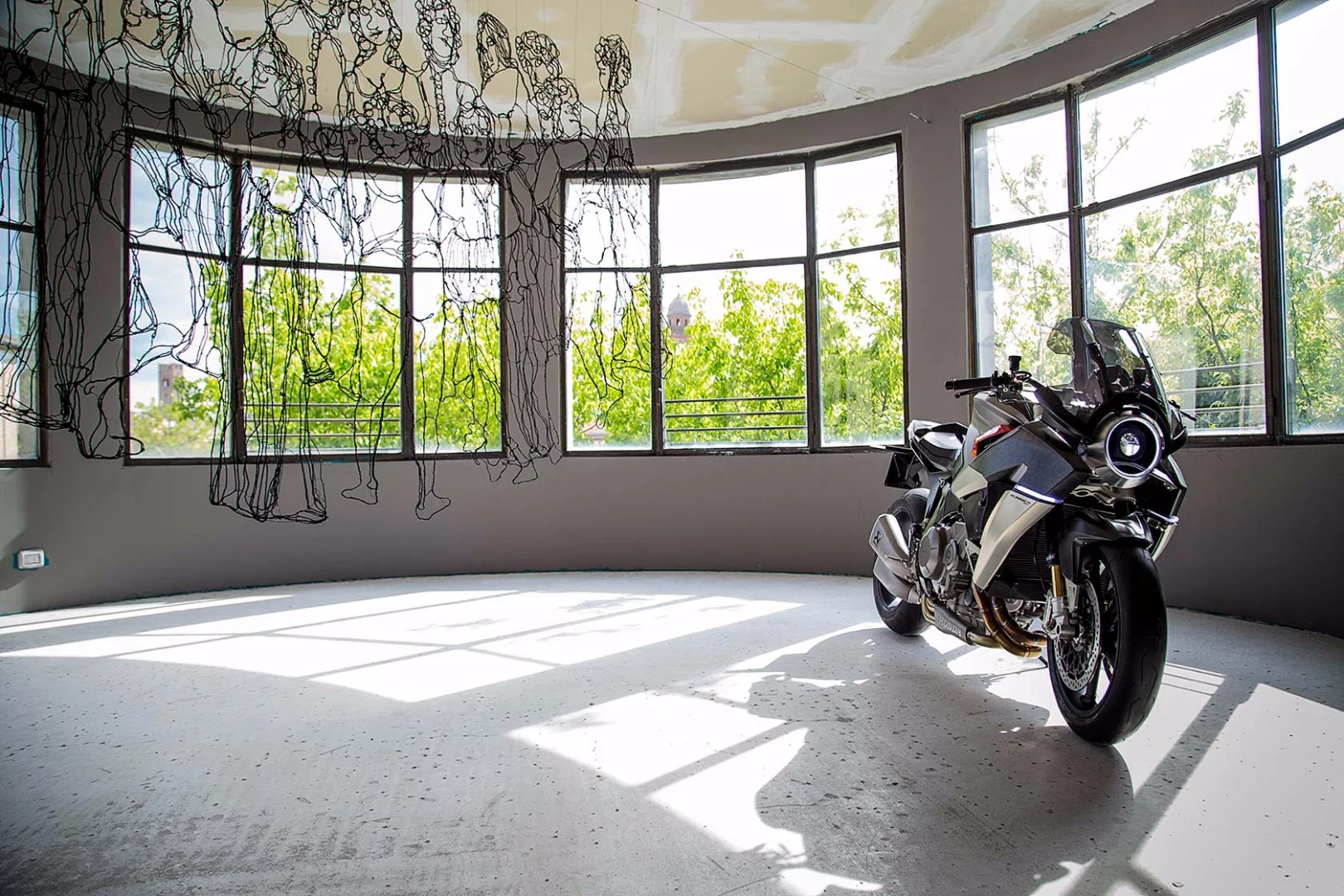 Although it is supposed to be a fully functioning motorcycle, the Burasca will probably spend its life as a stationary exhibit