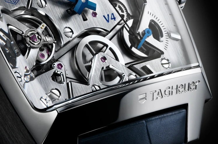 A close view of the Monaco V4 Tourbillon
