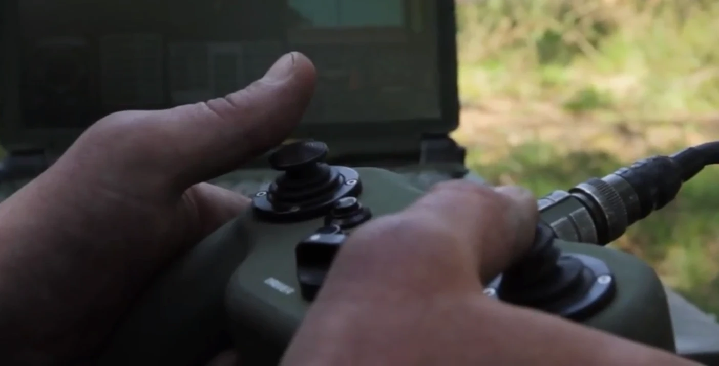 Terrier can be remote-controlled with a device like a game pad (Video grab: BAE Systems)