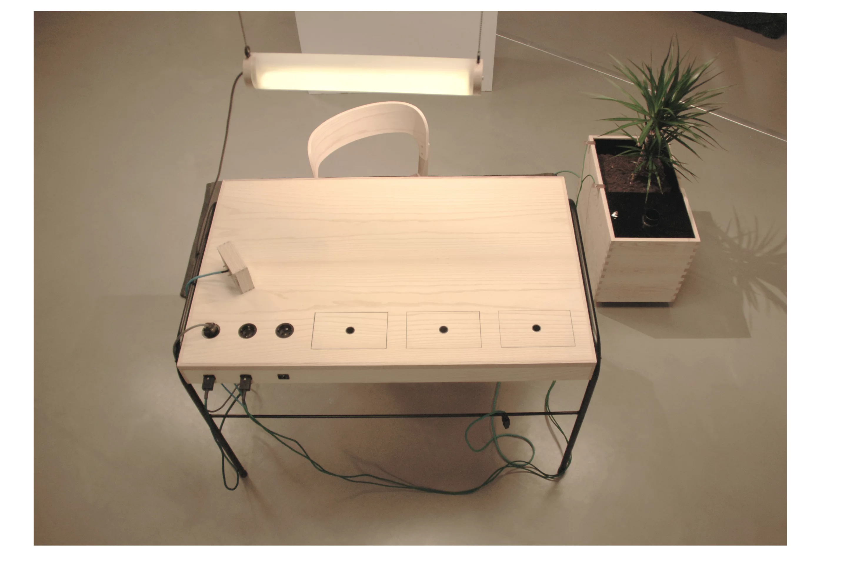 Incorporating three different modes of self-sustaining energy, the project is designed to power desktop devices while you work