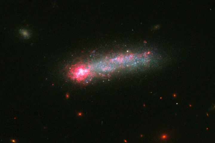 This image of Kiso 5639 was captured using Hubble's Wide Field Camera 3 – it is believed that the galaxy encountered the primordial gas filament some time in the last 1 million years