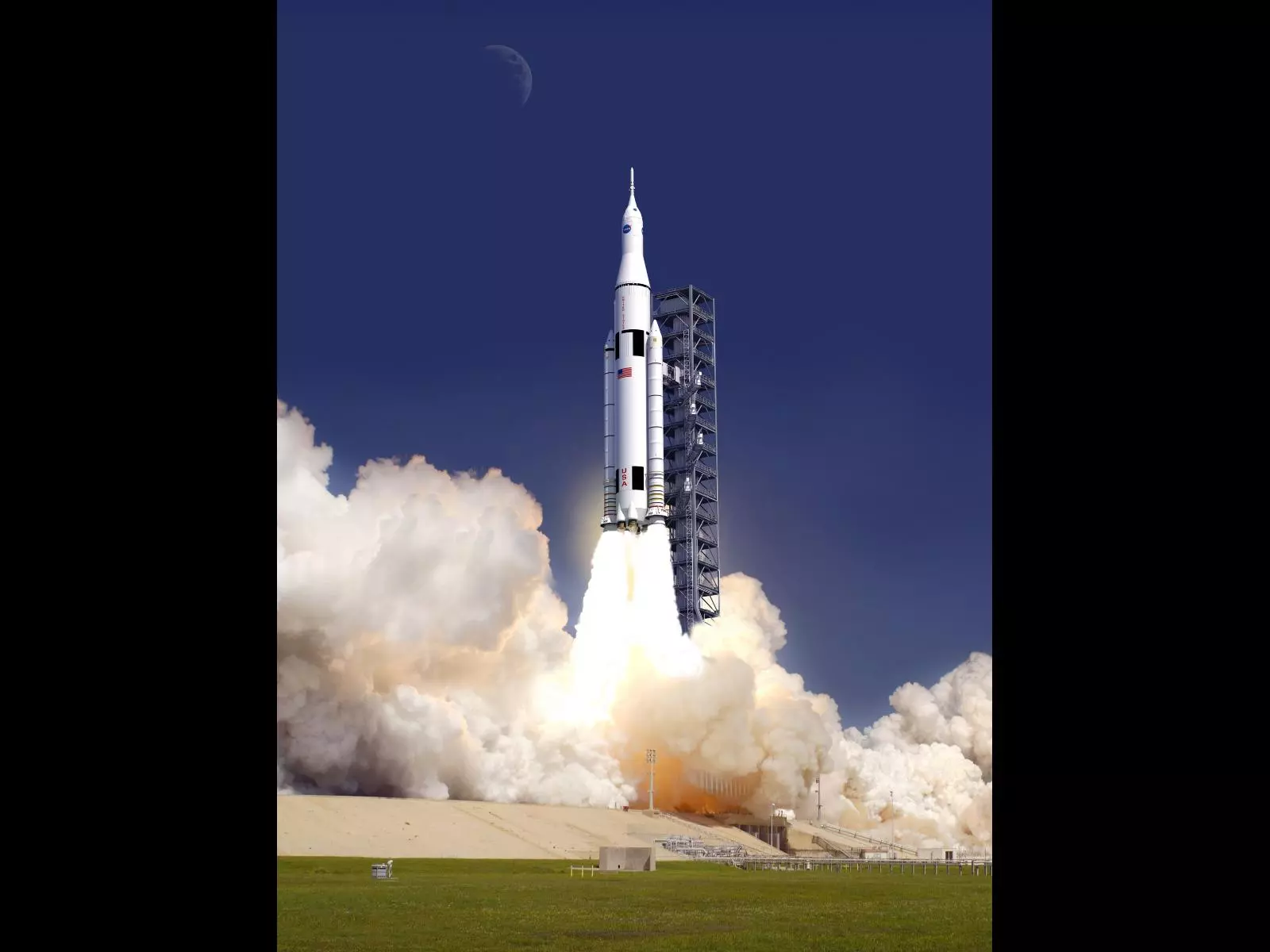 Artist concept of SLS launching (Image: NASA)