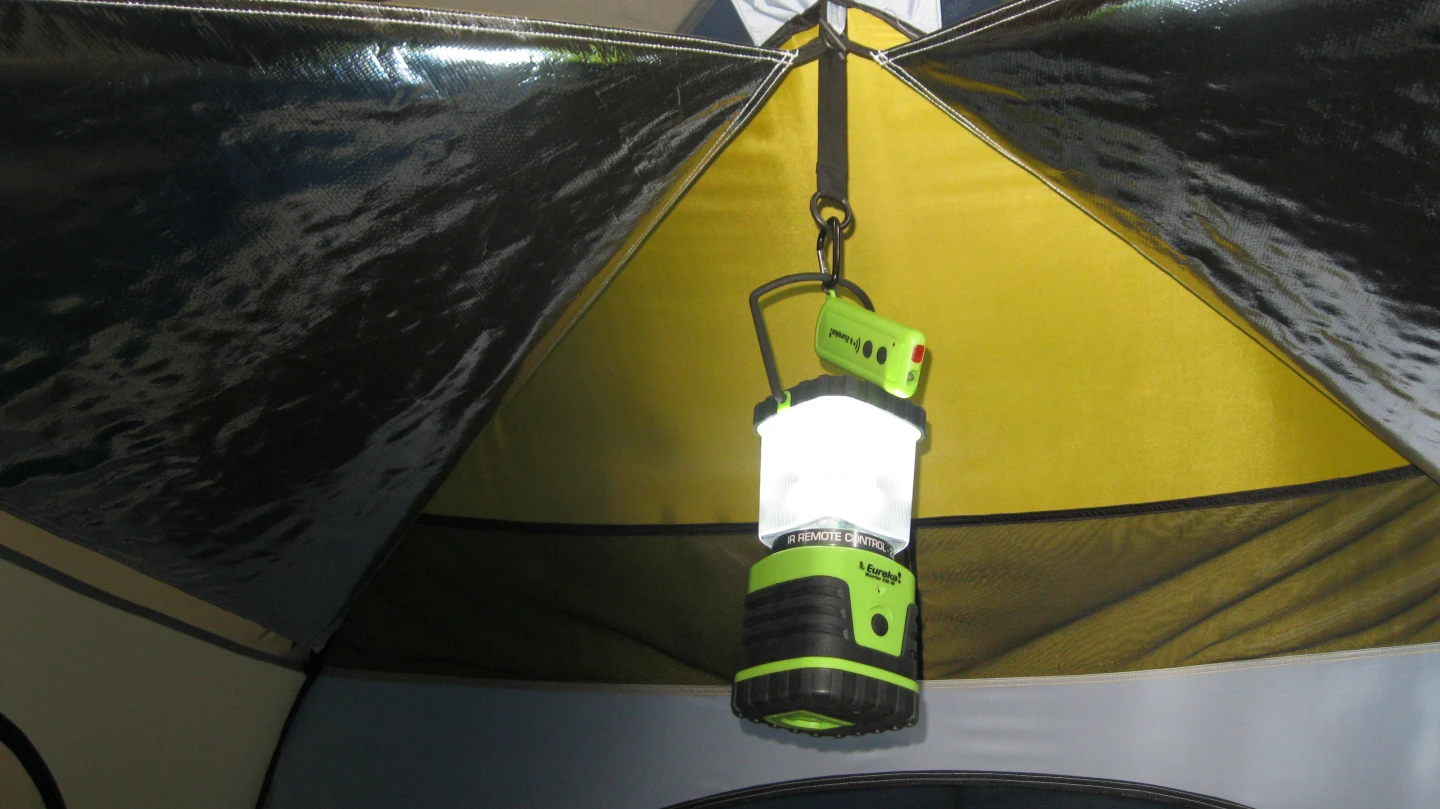 The photo doesn't highlight it well, but Eureka's E!luminate system increases the strength of the lantern