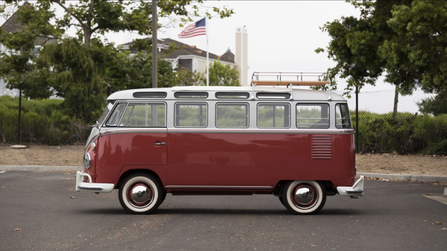 This 23-window Deluxe Samba was purchased new in Germany in 1962 by a US military sergeant who shipped it home to the United States in 1969. In 2015 the Samba completed a three-year concours restoration project. Auction Description
