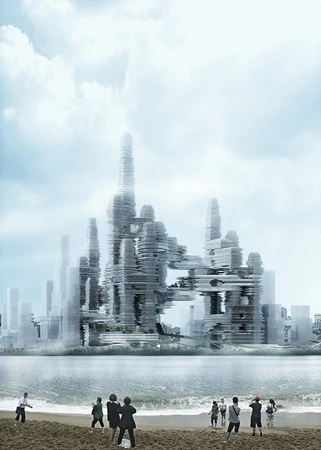 A view of Cloud Citizen from across the water