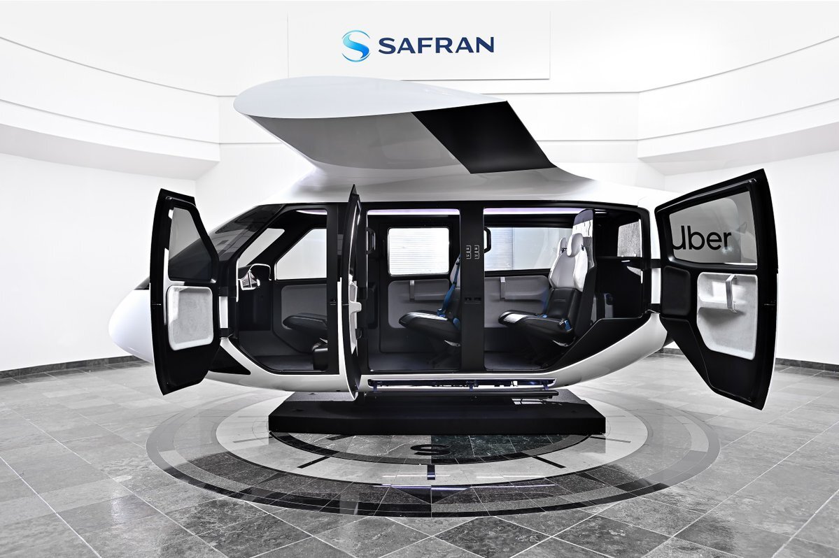 Uber's conceptual passenger cabin for its Uber Air service was developed with Safran