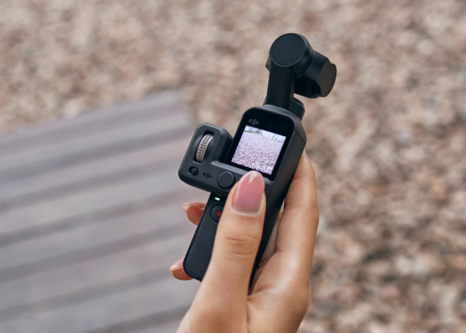 A port on the back of the DJI Osmo Pocket lets you connect a range of accessories