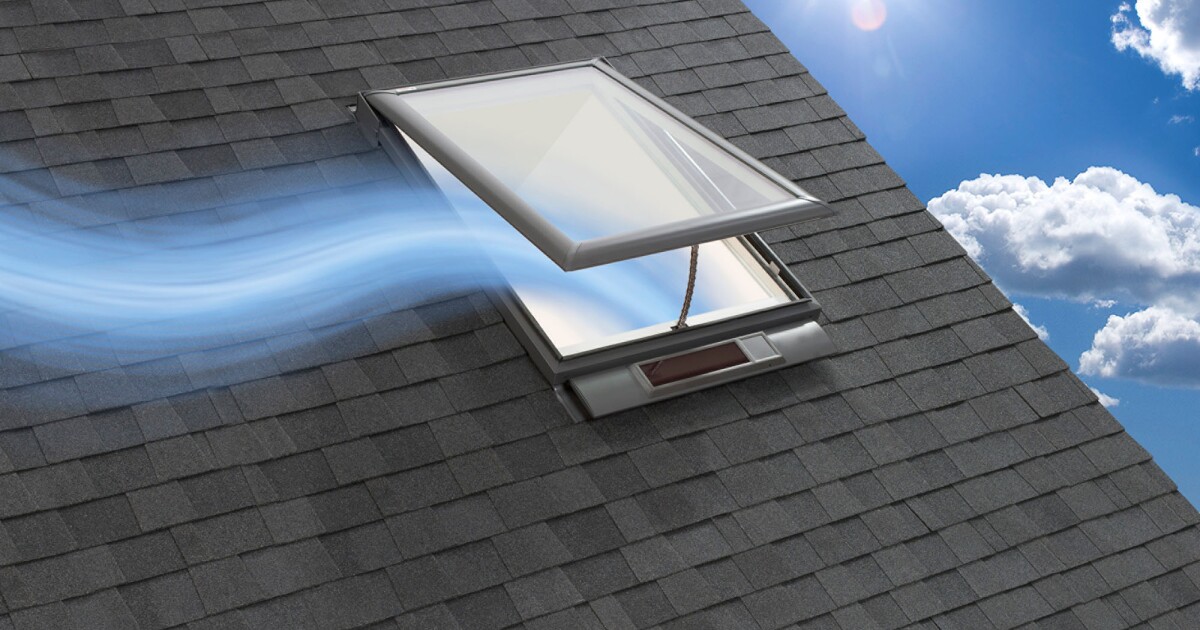 Solarpowered skylight opens and closes by remote control
