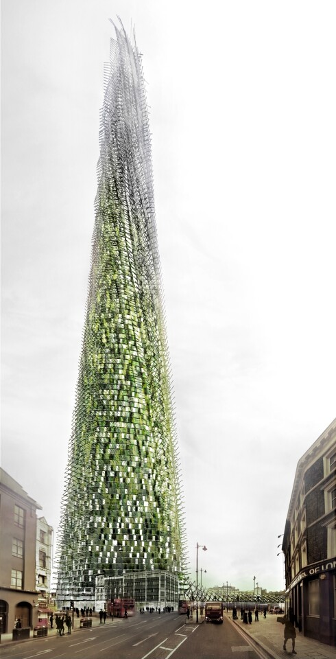 The building's design is a pyramid shape and would allow for access to different levels by way of elevator