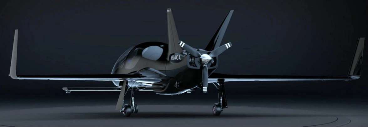 The Valkyrie is driven by a three-blade, carbon-fiber pusher propellor