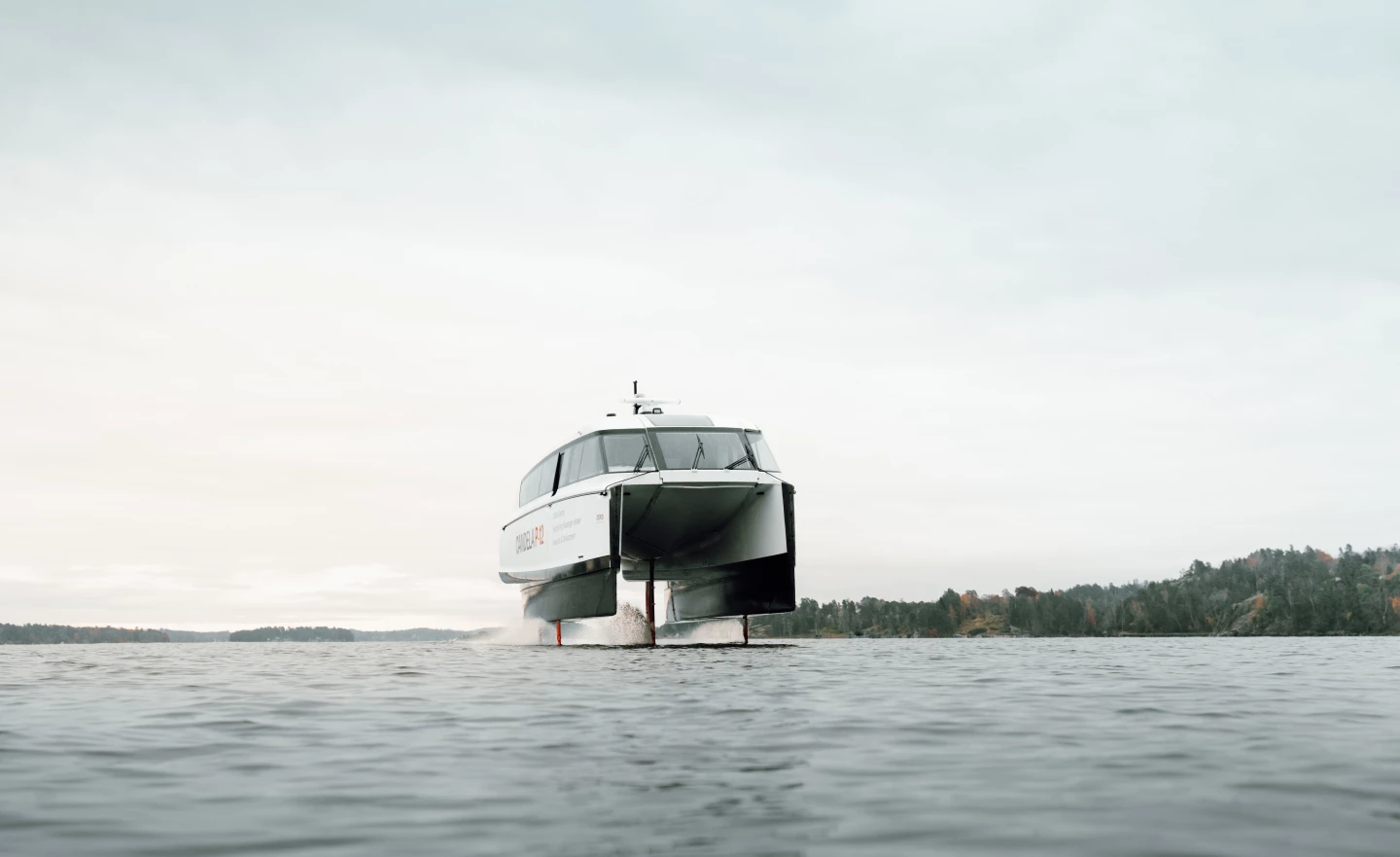 Candela says that the P-12's "digital flight control system balances the ship 100 times per second by adjusting the hydrofoils' angle of attack, keeping it stable even in winds and waves"
