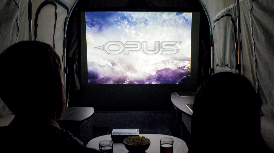 Opus offers a projector cinema as an option