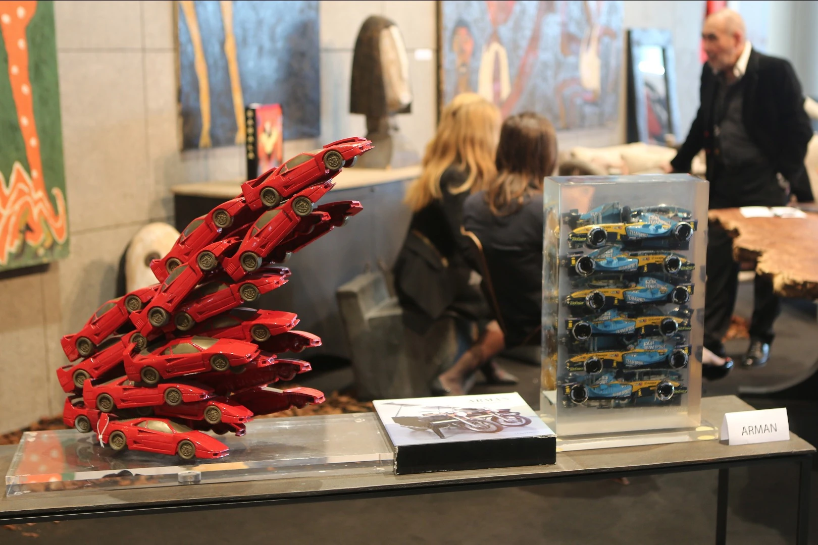 The late French-born American artist Arman was represented at Top Marques by Studio Arman. From his official biography: "Regarded as one of the most prolific and inventive creators of the late 20th century, Arman’s vast artistic output ranges from drawings and prints to monumental public sculpture to his famous “accumulations” of found objects. His work — strongly influenced by Dada, and in turn a strong influence on Pop Art — is in the collections of such institutions as the Metropolitan Museum of Art in New York, the Tate Gallery in London and the Centre Pompidou in Paris." At Top Marques you could actually buy some of his "accumulations of found objects" in the form of a gaggle of Ferrari F40s or Renault F1 cars.