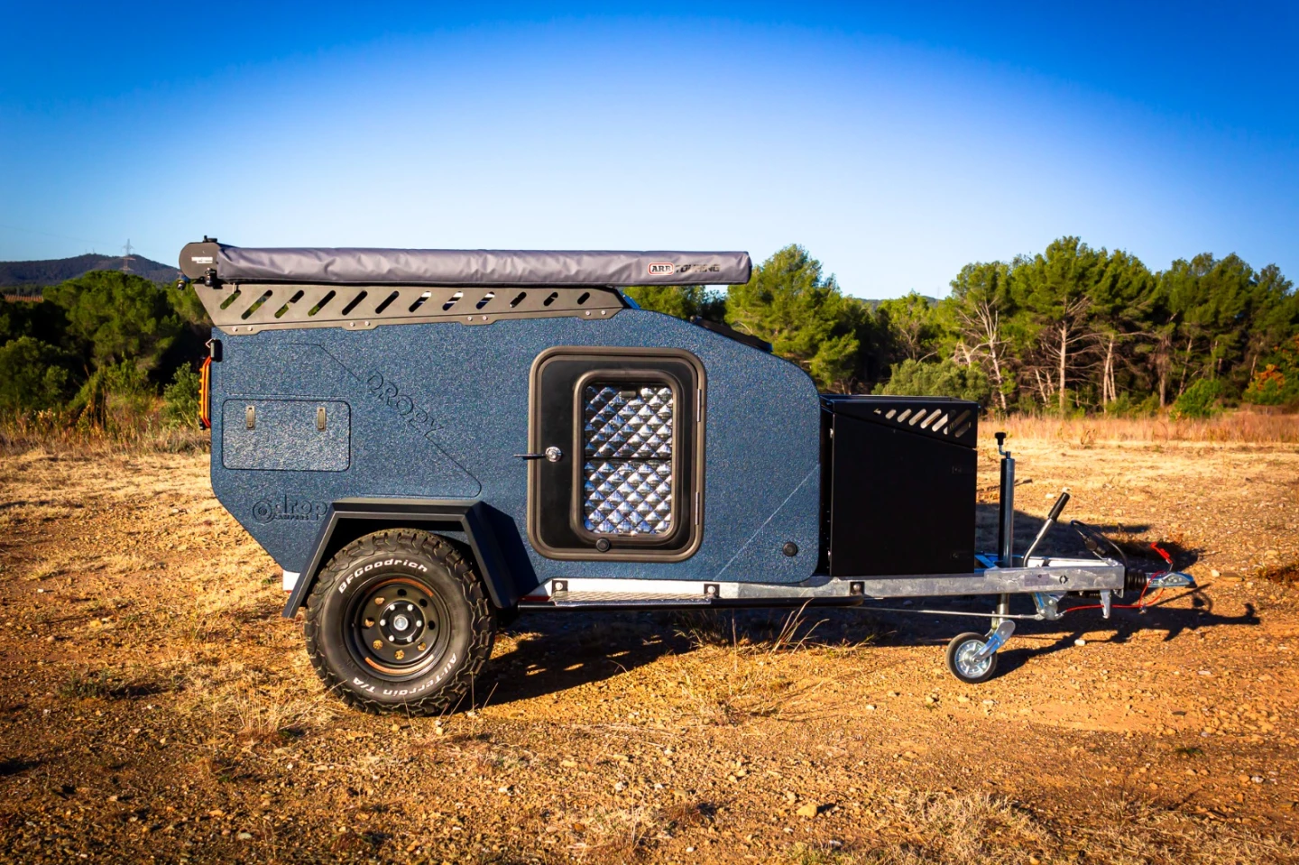 Somewhere between a teardrop and a squaredrop, the Drop Campers Dropy trailer has a unique shape and layout