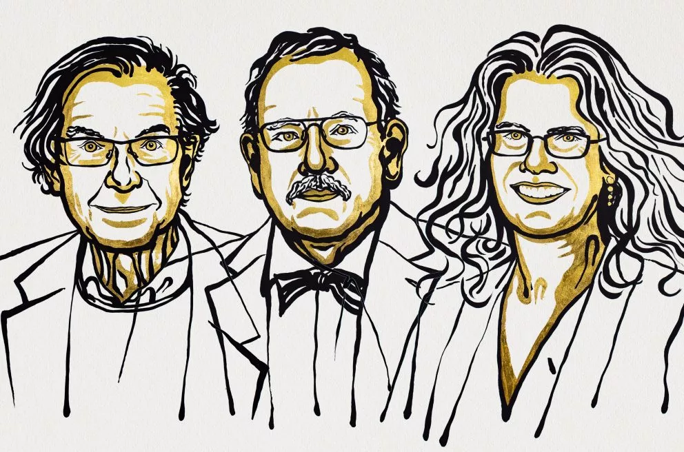 The three Laureates of the 2020 Nobel Prize in Physics, from left: Roger Penrose, Reinhard Genzel and Andrea Ghez