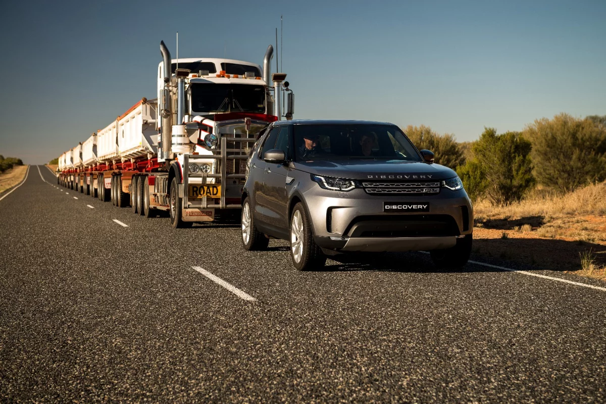 The Discovery pulled 110-tonnes of road train in Australia