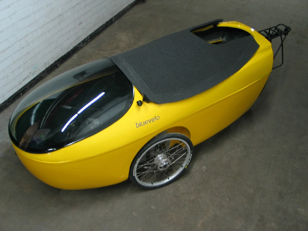 The Hornet velomobile, with its optional cockpit "skirt"