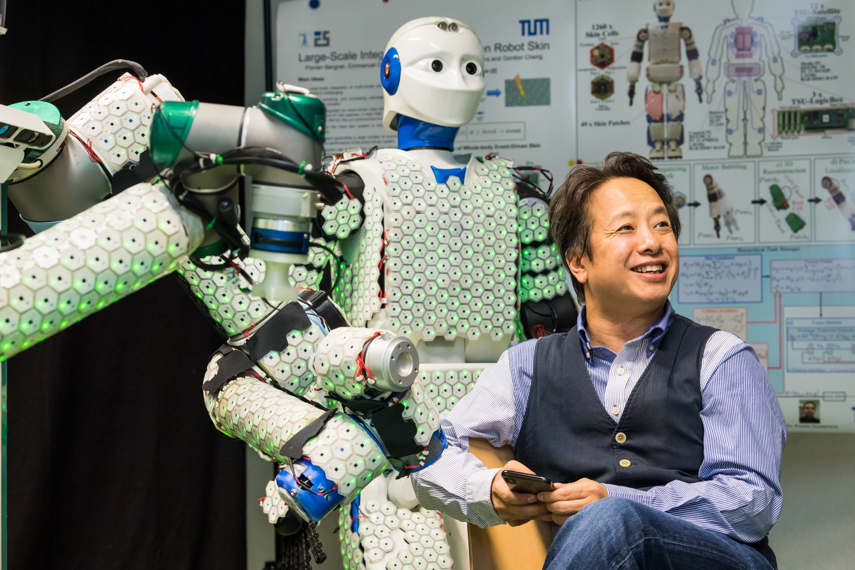 Gordon Cheng (pictured) and his team have been developing the artificial skin for a number of years
