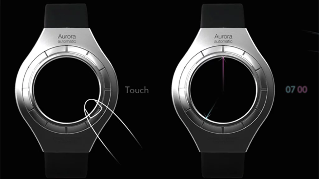The lasers are activated by touching the bevel edge of the watch