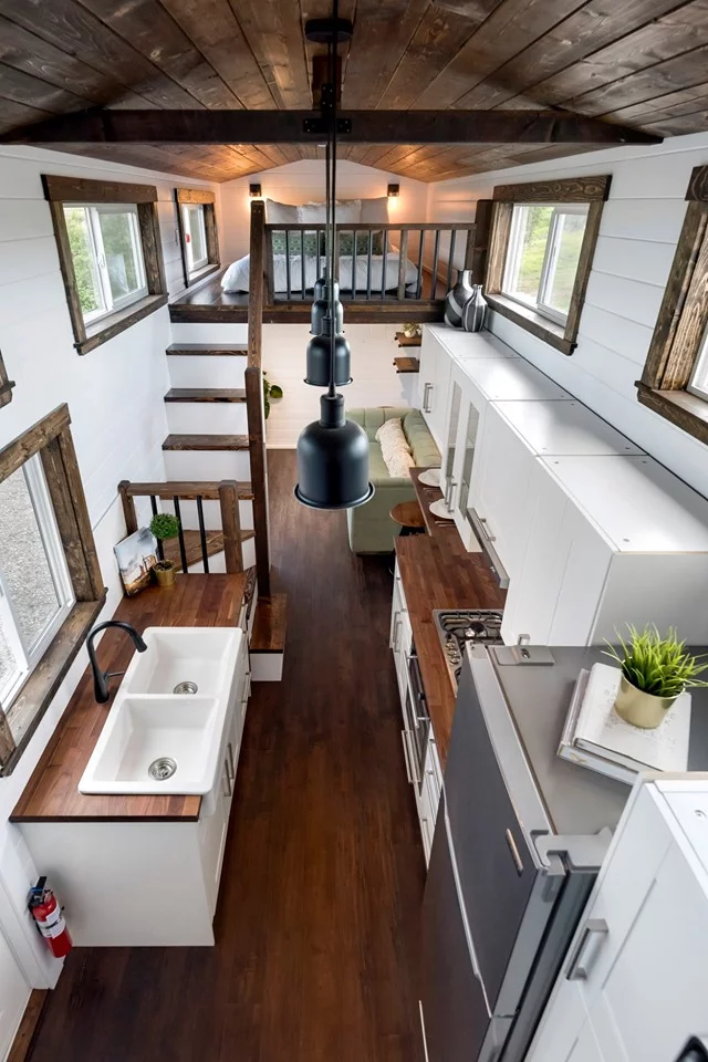 The Canada Goose's living room is situated beneath the loft bedroom