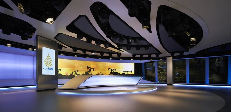 The studio was created as a single space within which lighting, the view out of the windows to London and the digital presentation screens could all be effectively used