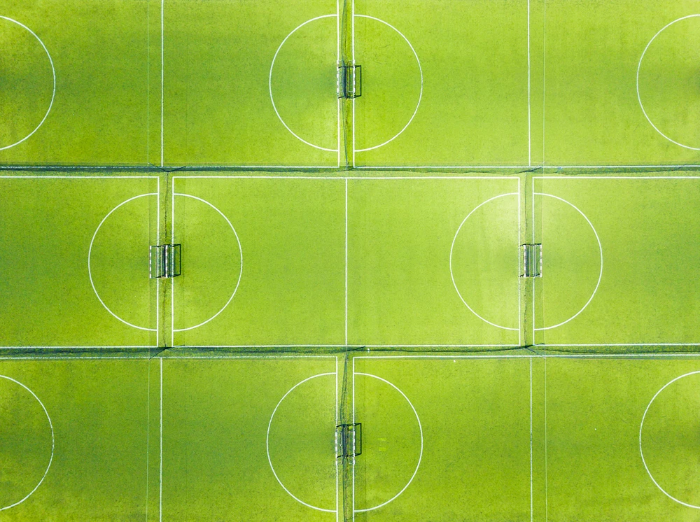 Nominee, Amateur, Abstract. An aerial view of soccer fields in Tel-Aviv