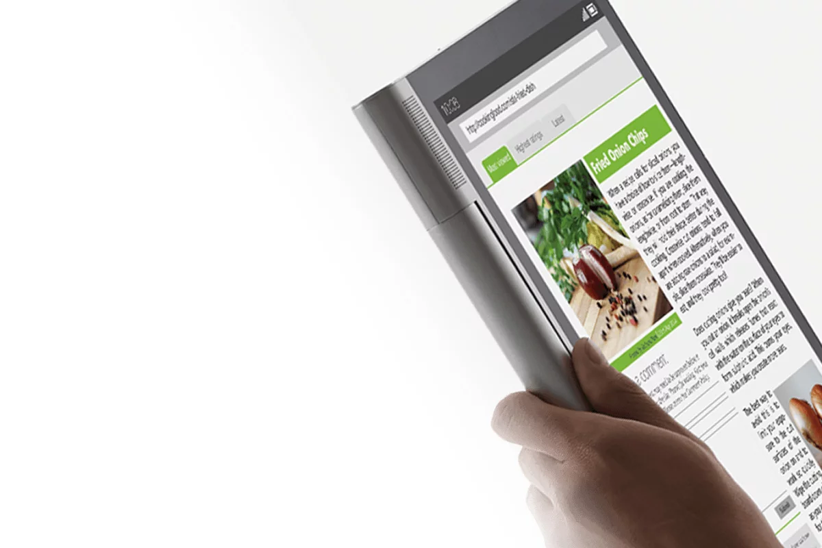 All five of Lenovo's new tablets have asymmetrical designs, with a cylinder sitting on one side