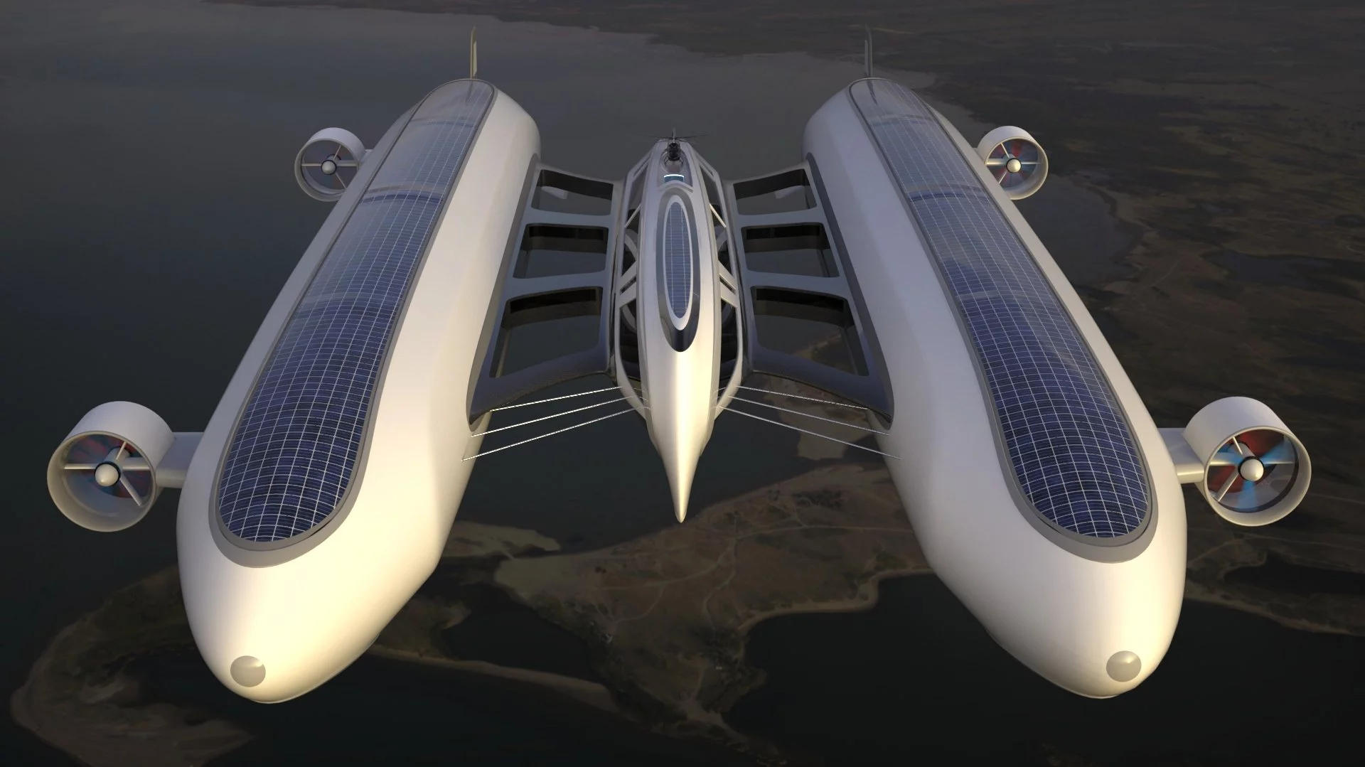 The Air Yacht by Lazzarini Design would sail the skies on a honeycomb of helium