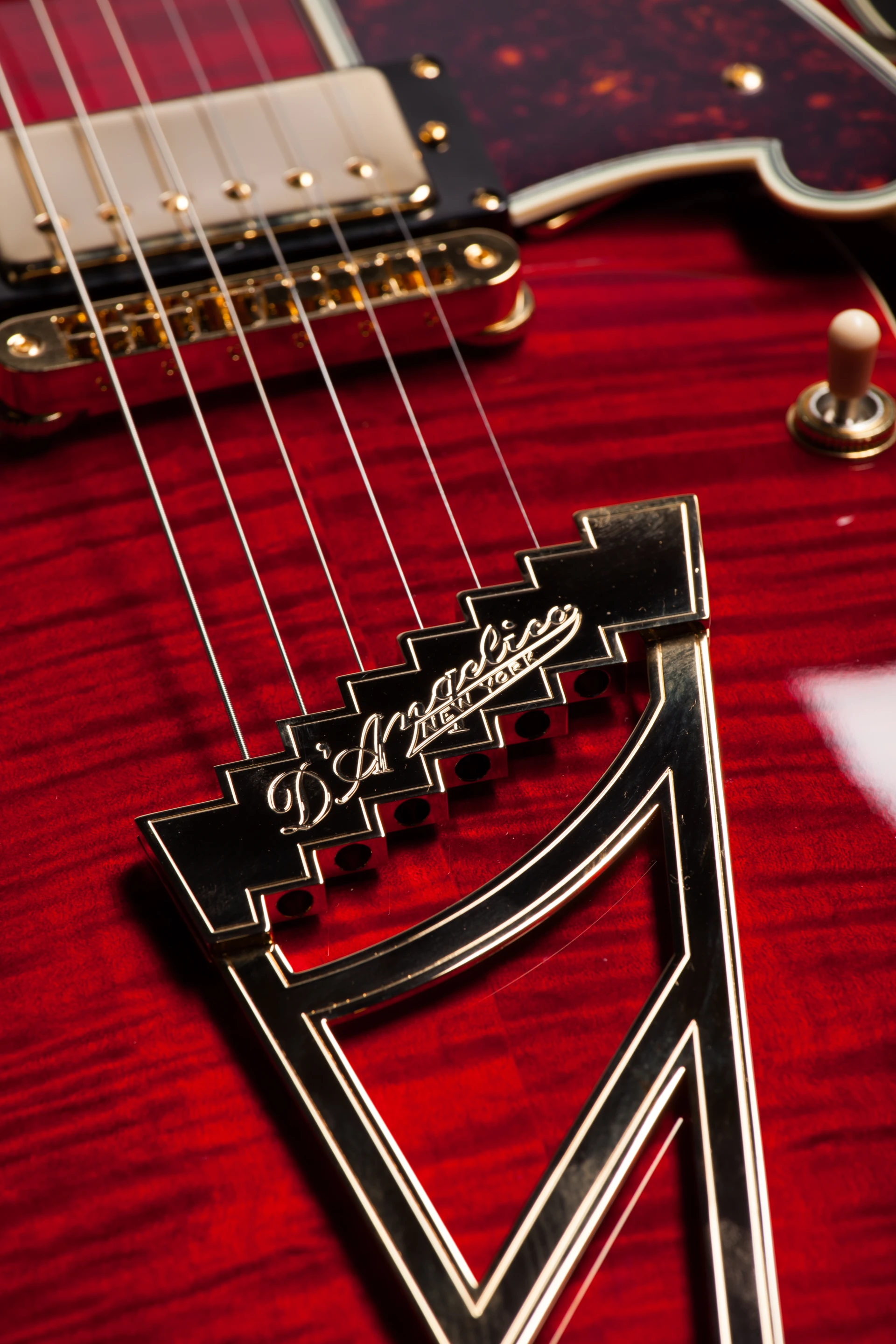 Detailing of the D'Angelico EX-DC reissue guitar