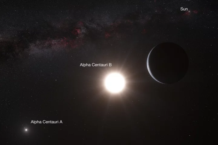 The Alpha Centauri system and hypothetical planet (Image: European Southern Observatory)
