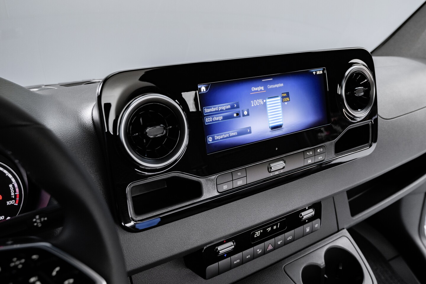 The eSprinter includes the MBUX infotainment system.
