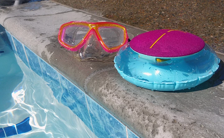 The Ultimate Ears Roll speaker shrugs off water either in the pool or just sitting on the side