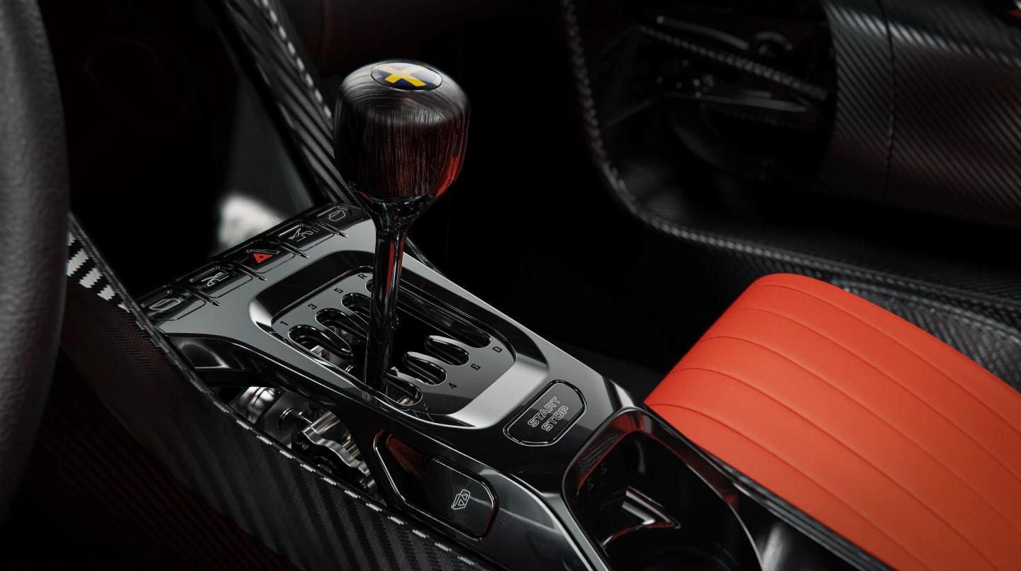 The shifter for the Koenigsegg CC850's ESS transmission
