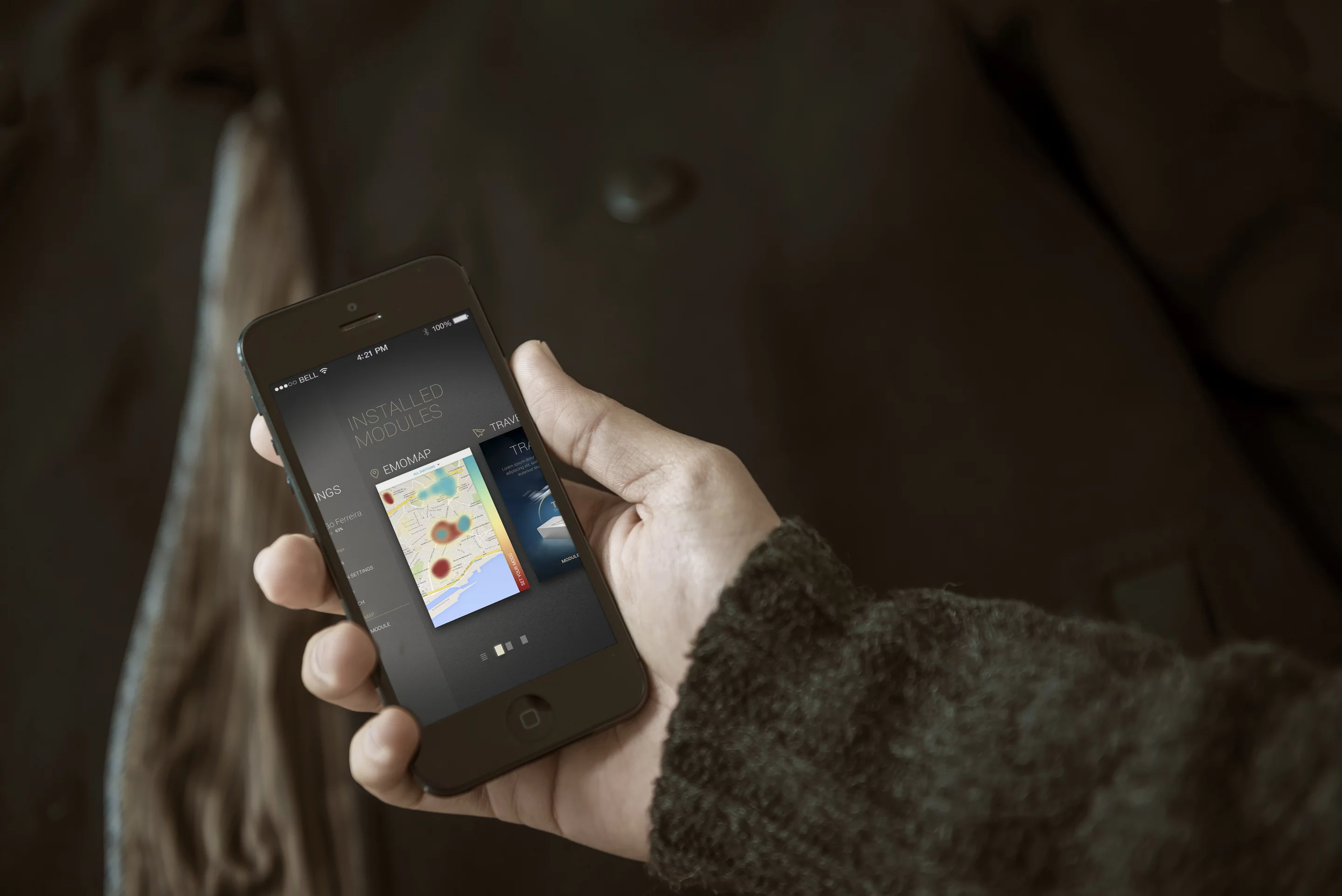 The Bond Touch app allows for syncing and controlling the wearable modules