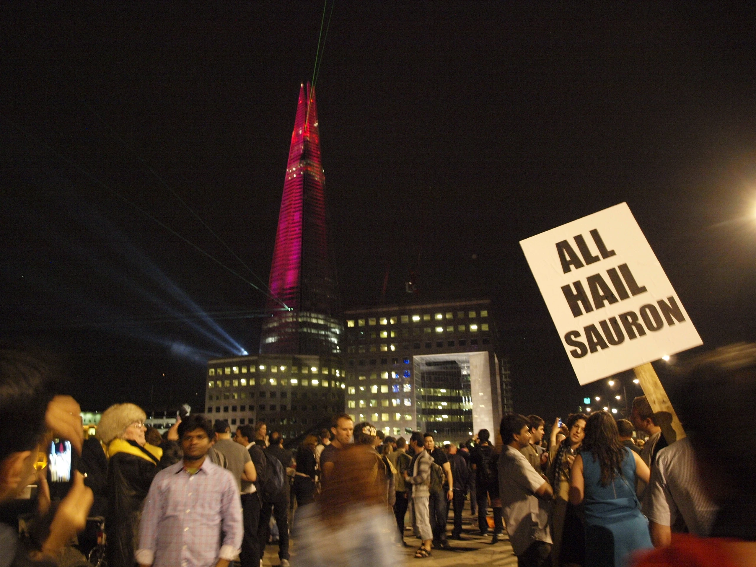 "All Hail Sauron" said a placard held aloft by one of the many to take to London Bridge (Photo: ann gav)
