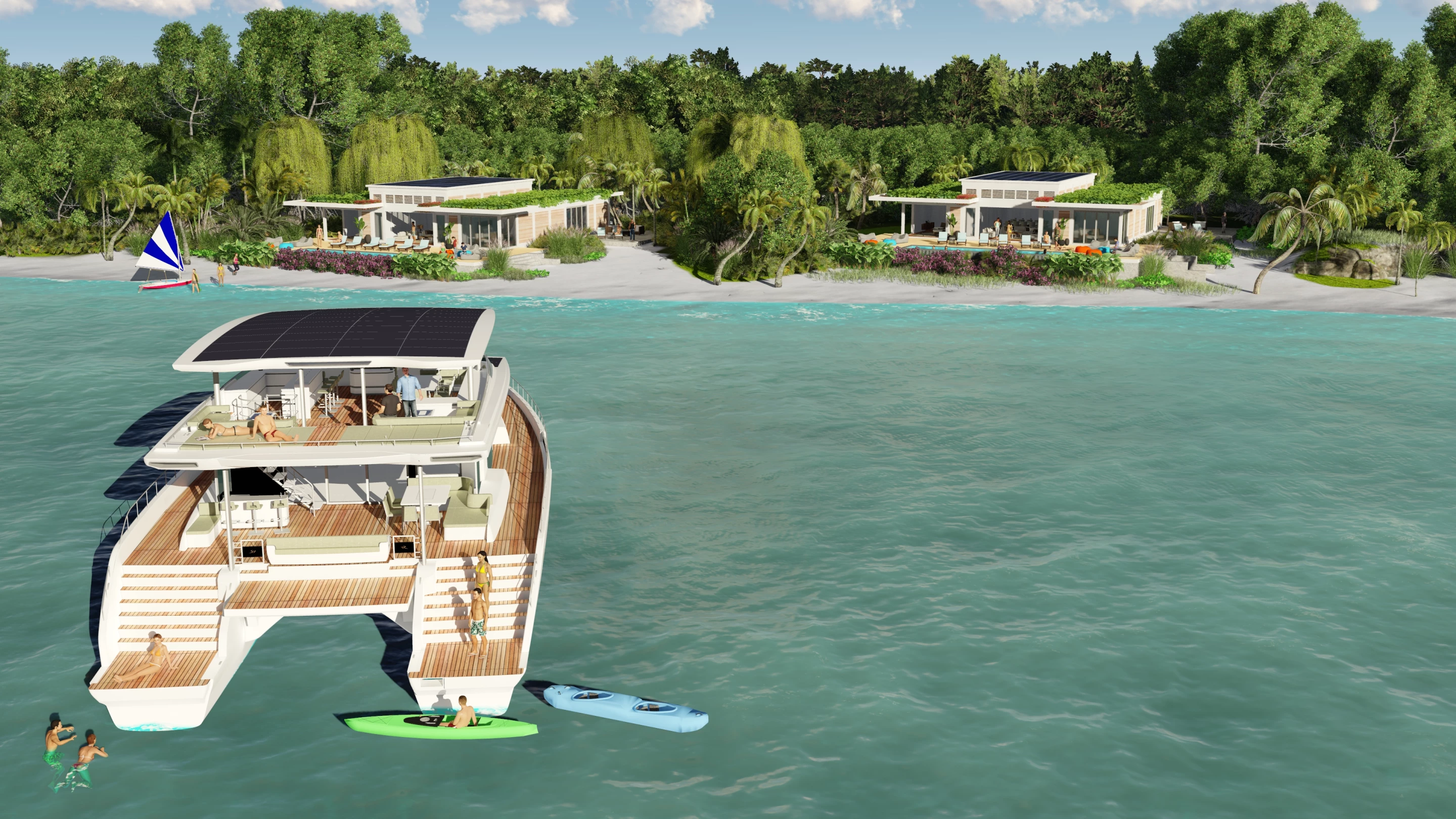 Each yacht will include four private suites