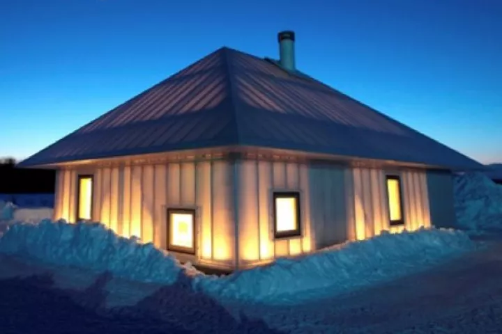 Kengo Kuma & Associates has designed an experimental house in Hokkaido, Japan called "Même"