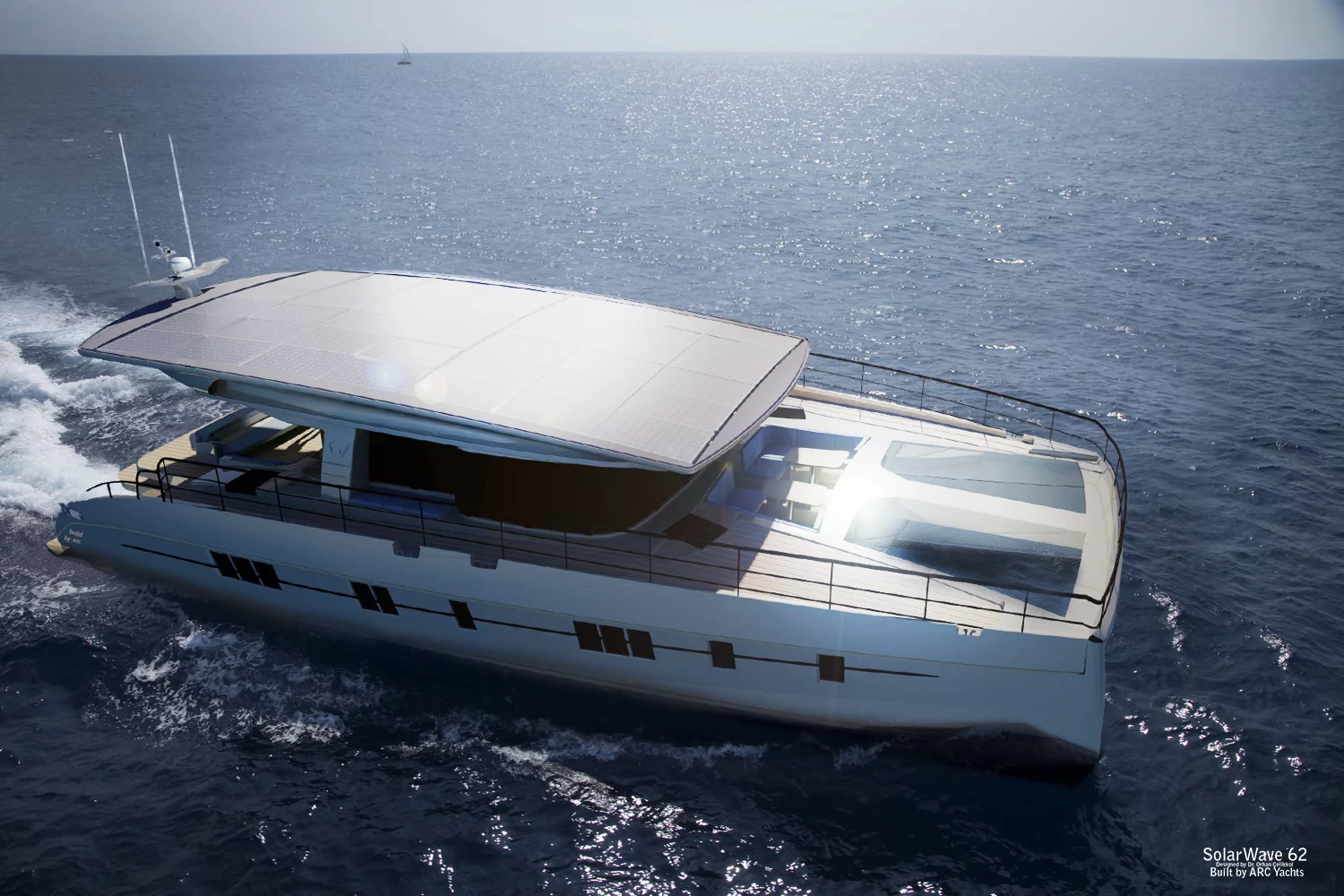 The Solarwave 62' has been achieved by combining designs from Dr. Orhan Celikkol with Michael Köhler's Solar Energy system