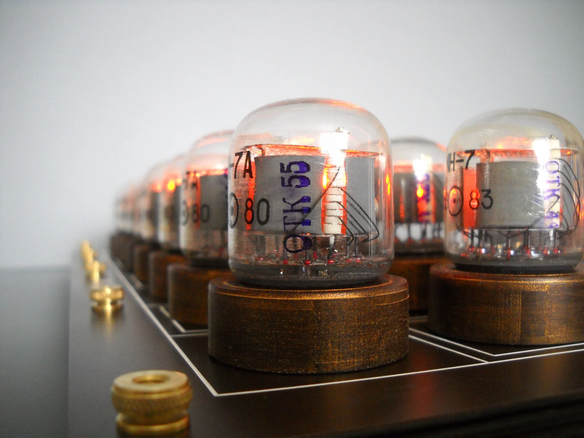 Close of the Rook piece of the Nixie chess set