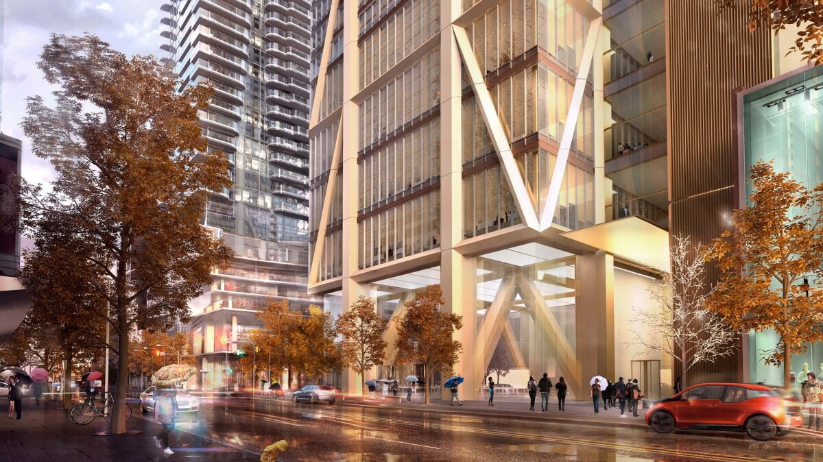 The One's first nine floors will be given over to retail stores, cafes and restaurants, arranged around a 60 m (196 ft)-tall atrium