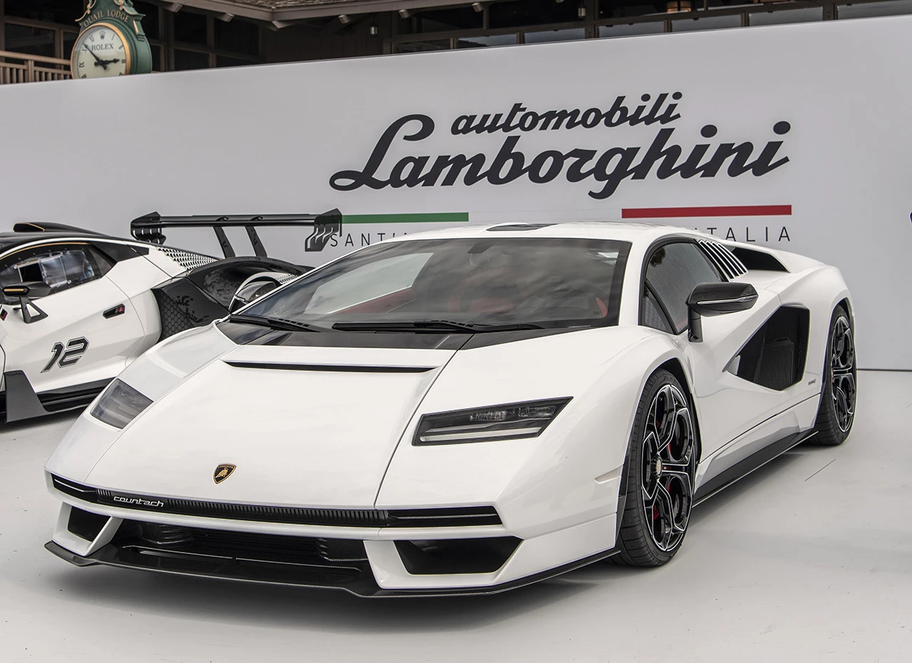 The all-new Lamborghini Countach LPI 800-4 debuted at The Quail. It is such an important car that it is the focus of an entire feature article.