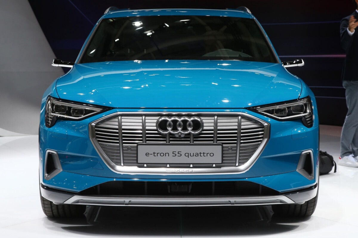 The Audi e-tron is not quite as toothy as last year's Q8 concept, but we're still not sure what Audi is doing with its grille designs