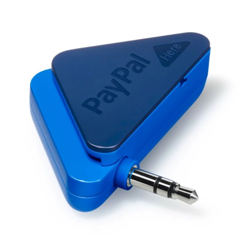 The PayPal Here card reader attaches to a smartphone's audio jack