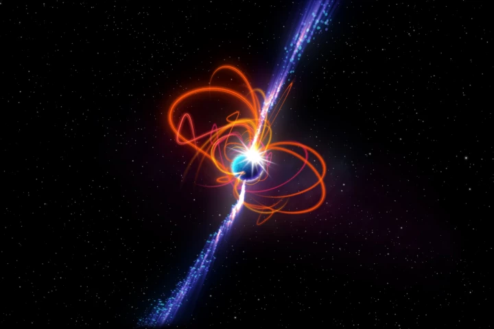 An artist's impression of a magnetar, the leading candidate for a bizarre radio signal that repeats every 21 minutes