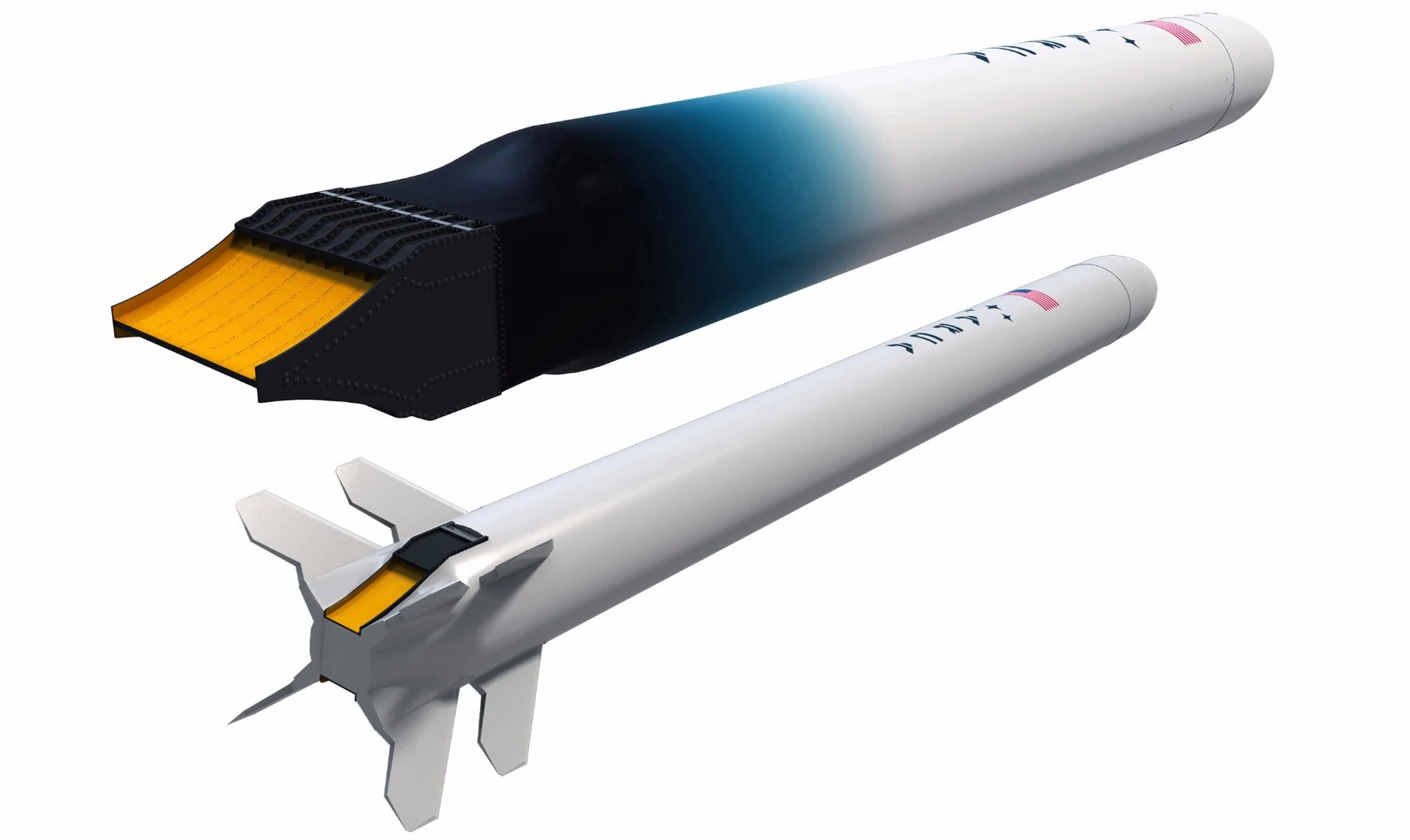 The ACRA Haas 2CA (top) and the Demonstrator 3 rocket