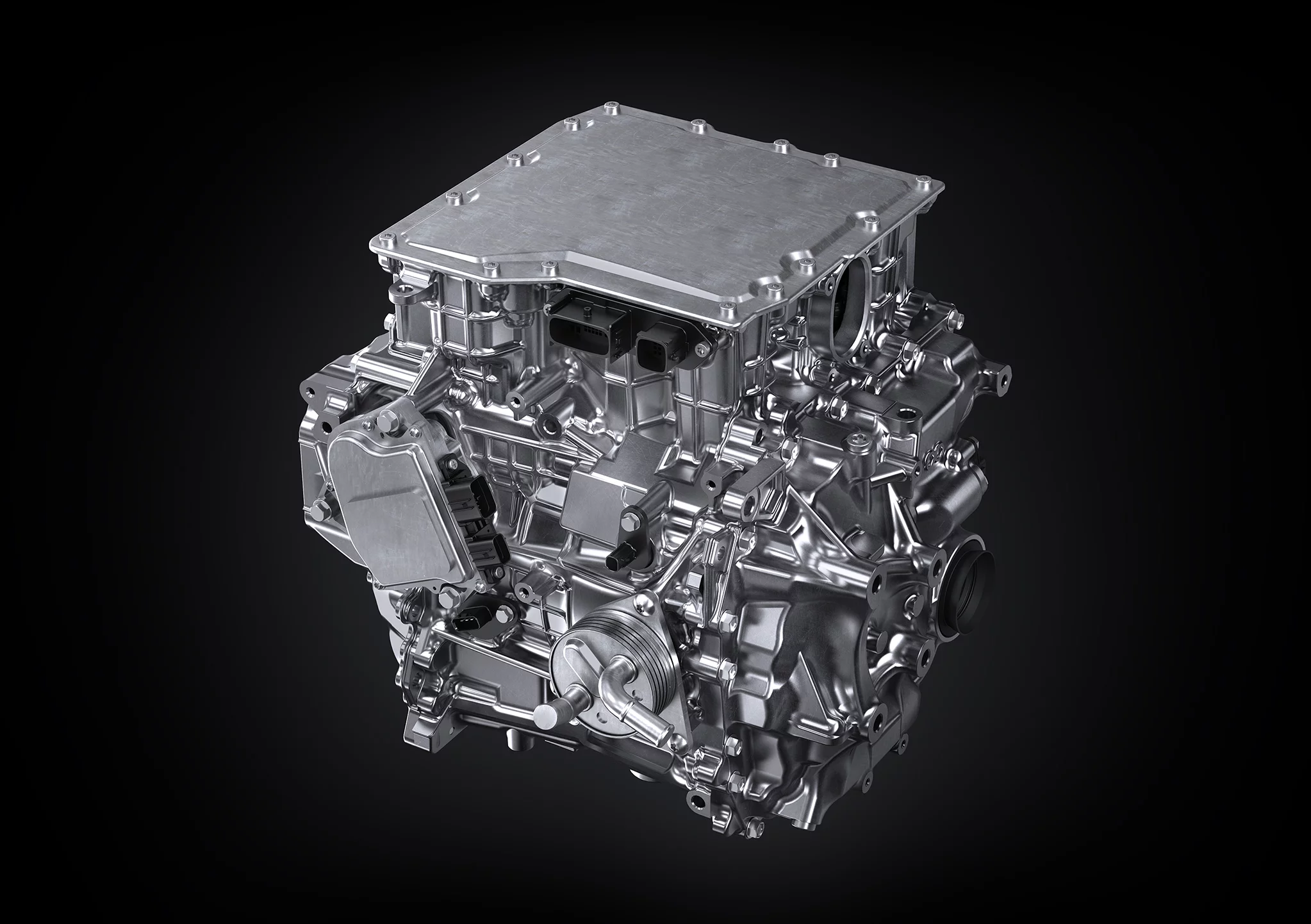 The larger (150 kW) front motor of the Lexus RZ is combined with its transaxle and other components into one unit